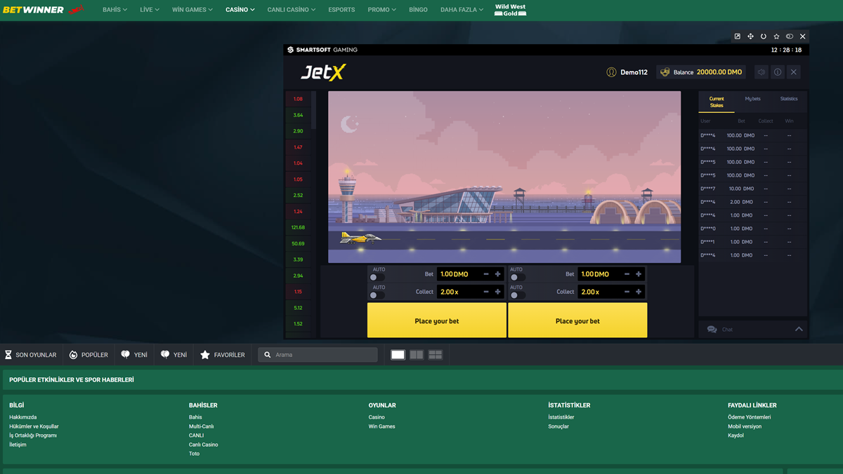 Betwinner Jetx oyunu